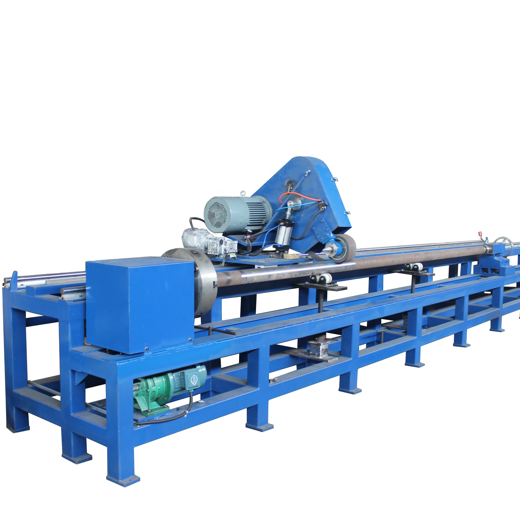 Hydraulic piston rods and to grinding chromed piston rods outside surface polishing machine