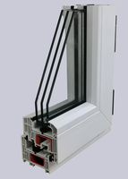 Fenêtres et portes à battants en PVC minimalistes à économie d'énergie avec verre Low-E et verre trempé pour villa insonorisée