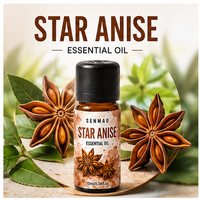 Huile essentielle d'anis étoilé biologique, pure et naturelle, soulage les ballonnements et favorise la digestion ; Convient à une utilisation en médecine et en alimentation.