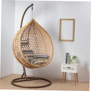 Мебель для патио, двойное сиденье, кресло-качели для яиц, уличный ротанговый подвесной стул для яиц