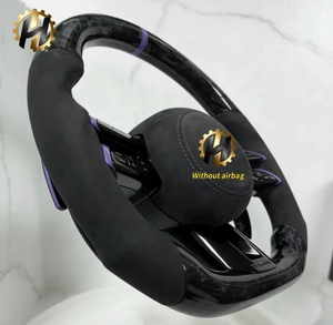 พวงมาลัยคาร์บอนไฟเบอร์สไตล์แมลงปอปลอมเหมาะสำหรับ Mercedes Benz <span class=keywords><strong>Amg</strong></span> W167 W177 W213 W217 W222 glb GLC - Product Image 2