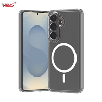 Coque de téléphone 2-en-1 personnalisable S26 Ultra transparente avec anneau magnétique en TPU+PC, protection antichoc et anti-chute