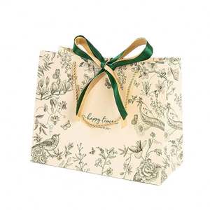 High-End Paper Bags Sale New Holiday Gift Bags European Vintage <b>Bow</b> Handbag Cosmetics Handbag Paper Bag - Product Image 2