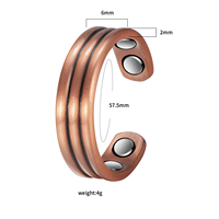 Energinox bagues originales en cuivre pur bijoux de thérapie magnétique biologique bague en cuivre filetée pour femmes