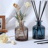Diffuseur de parfum en verre cylindrique personnalisé, 50 ml-500 ml, finition givrée, bouchon en caoutchouc, design simple, plusieurs couleurs