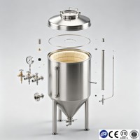 Reactor de Enzimas con Revestimiento SS316L, Tanque Sanitario de 100L, Estándar ASME, Precio de Fábrica