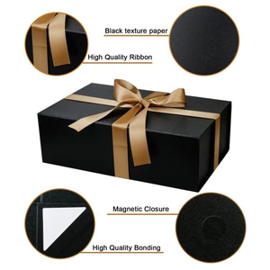Custom Black Coated Paper Magnetic <strong>Gift</strong> Box <strong>Book</strong> Shaped with Ribbon Embossing Sponge Lining for Unique <strong>Gifts</strong> - Product Image 6