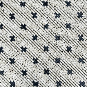 Piastrelle a Mosaico in Marmo con Motivo a Croce Bianco e Nero Classico per Pavimenti Commerciali e Residenziali - Product Image 3