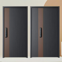 Porte industrielle en acier galvanisé antivol avec serrure numérique, étanche et isolante thermiquement, pour usage extérieur commercial et hospitalier, simple.