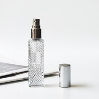 Flacon pulvérisateur en verre transparent de 10 ml, portable, pour voyage, distributeur de parfum, flacon vide pour échantillon cosmétique