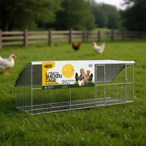 Jaula para Pollos de 3 Piezas, 236.22 x 78.74 x 78.15 Pulgadas, Portátil para el Cuidado de Animales - Product Image 2