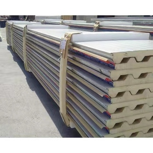 Panel Sándwich de Acero de Doble Cara con <span class=keywords><strong>Aislamiento</strong></span> Térmico para Paredes y Techos de Cámaras Frigoríficas, Núcleo PIR para Construcciones de Hoteles - Product Image 1