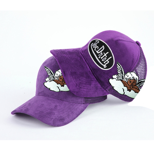 مخصص جودة عالية من جلد الغزال 5 لوحة مطرزة في الهواء الطلق الرجال سائق الشاحنة قبعة مع شعار مخصص - Product Image 4