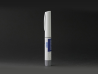 Stylo interne jetable à visser avec capuchon, 3 ml, fonctionnement par bouton.