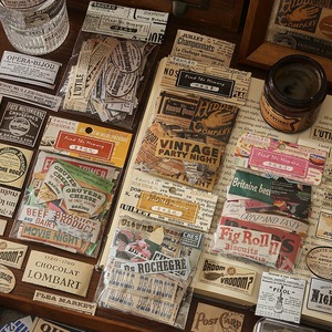 Autocollants décoratifs en papier style <span class=keywords><strong>INS</strong></span>, 100 feuilles, lettres rétro, pour scrapbooking, motif journal vintage - Product Image 6
