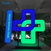 Boîte à lumière LED extérieure étanche avec panneau en acrylique |   Enseigne publicitaire 3D personnalisée pour vitrine, affichage commercial, bureau, magasin de détail
