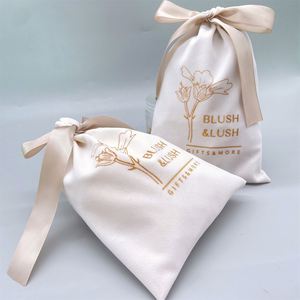 Custom Soft Velvet Small Screen Printing Gift <b>Bag</b> with Champagne Ribbon for Wedding Candy Velvet Gift Jewelry Accessories - Product Image 3