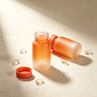 Flacon en verre peint dégradé orange 120 ml 150 ml avec bouchon à vis orange pour vitamines