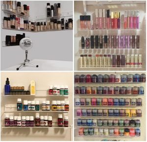 Organizzatore di cosmetici con montaggio a parete in acrilico: porta Palette per il trucco e smalto per unghie in Gel. Forte, Set di 3 scaffali salvaspazio. - Product Image 3