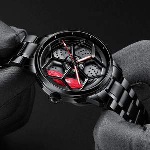 Montre Homme Quartz Acier Inoxydable Étanche avec Cadran Jante de Supercar et Roue 3D à Rotation 360°, Vente en Gros, Relogio Masculino - Product Image 5