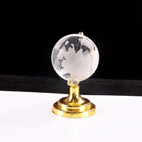 Vente en gros de boule de globe terrestre en cristal K9 personnalisé carte du monde en verre imprimé au laser gravé thème artistique modèle souvenir personnalisé