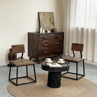Table basse en bois massif de style Wabi Sabi, design moderne pour salon et balcon, meubles de maison décoratifs