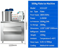Machine à glace en paillettes fines de grande capacité, 200 kg à 20 tonnes par jour, contrôlée par PLC, usage commercial