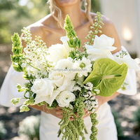 Bouquets de mariée artificiels personnalisés en roses, romantiques et faits à la main, parfaits pour les mariées, la Saint-Valentin et les mariages