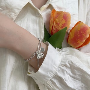 Smiley Face <b>Charm</b> Bracelet S925 Sterling <b>Silver</b> Women's Everyday Wear Cartoon Style Fine Jewelry - Product Image 4