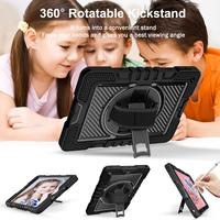 Untuk iPad 9.7 casing kasar dengan 360 derajat rotasi tali tangan silikon pada harga pabrik