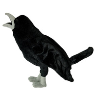 1509 vente en gros ODM OEM personnalisé noir bouche ouverte debout ombre corbeau corbeau oiseau peluche peluche pliable jouet peluche corbeau