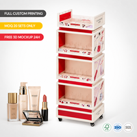 Großhandel Luxuriöser Acryl-Kosmetik-Displayständer Bodenständer Hautpflege-Regal Professioneller Salon K-Beauty Mobiler Verkaufsturm