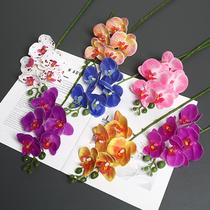 <strong>Small</strong> 4 Heads Moth Orchid 3D Film Pu Real Touch Artificial Flowers Multi Color for Outdoor Wedding Hotel Home Decor - Product Image 4
