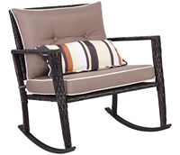Ensemble de chaises à bascule en rotin modernes, mobilier de patio personnalisé, ensemble de salle à manger d'extérieur directement de l'usine pour salon et cour