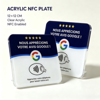 Individuelle NFC Google Bewertungskarte Acryl-Ständer mit NFC213 Chip QR-Code für Restaurant Hotel Geschäft Social Media Bewertungen
