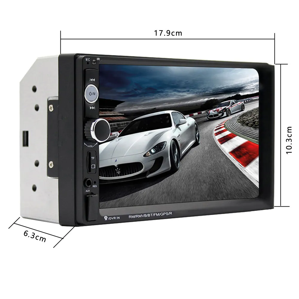 2 Din 7inch Car Stereo Radio Touch Screen Audio Video MP5 Player USB FM 7023B