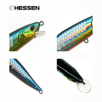 Leurre artificiel Hessen H35 imprimé en acier inoxydable, 11g/14g, 90mm, coulant, type Minnow, pour la pêche au bar et à la carpe en eau salée