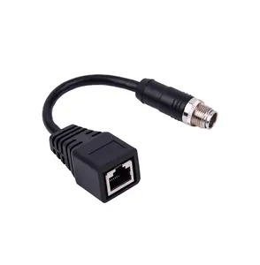 M12 A Code 8 Pins Vrouwelijke Y-Kabel Naar Dubbele Usb 2.0 Jack