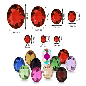 Lanwu 8*10Mm Hot Bán Bling Rhinestone Nhọc-Dưới Hình Bầu Dục Hạt Thủy Tinh Tự Làm Đồ Trang Sức & Hat 3D Thân Thiện Với Môi Thạch - Product Image 3