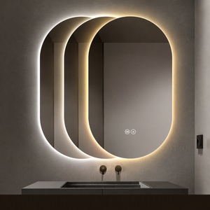 <span class=keywords><strong>Espejo</strong></span> <span class=keywords><strong>de</strong></span> <span class=keywords><strong>Baño</strong></span> Inteligente Ovalado <span class=keywords><strong>de</strong></span> Lujo sin Marco con Iluminación LED, Antivaho y Pantalla Táctil, para Montar en la Pared - Product Image 4