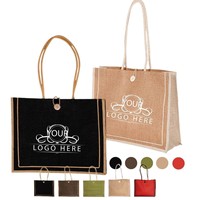 Sac fourre-tout en toile de jute naturelle non traitée, rustique, vente en gros, impression personnalisée du logo, sac en jute respirant pour la promotion