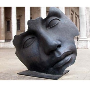 <span class=keywords><strong>Sculpture</strong></span> d'art métallique abstraite en bronze représentant un <span class=keywords><strong>visage</strong></span> humain pour la décoration extérieure - Product Image 3
