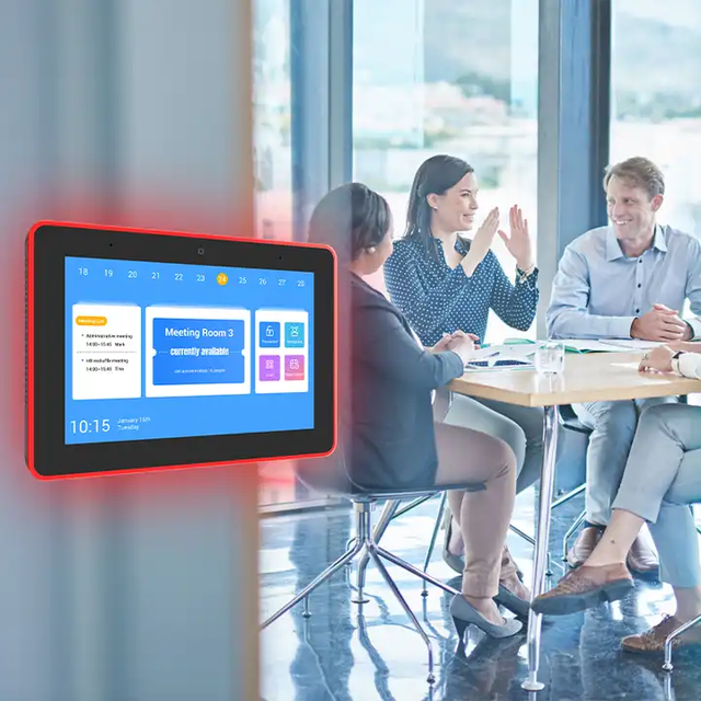 Oem Wholesale Wall Mount 8/10.1 Inch Touch Screen Poe Led Light Bar Digital Tablet 3-Year Warranty for Shopping Mall Meeting