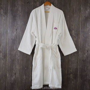100% algodón <span class=keywords><strong>blanco</strong></span> bordado de terciopelo <span class=keywords><strong>Albornoz</strong></span> - Product Image 3