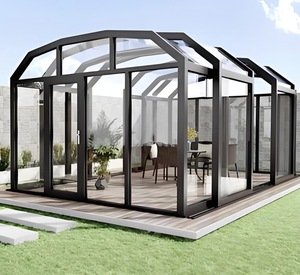 Miễn phí đứng ngoài trời nhôm sunroom thông minh có thể gập lại mùa đông Patio bao gồm với mái bằng phẳng không thấm nước khung nhôm phòng mặt trời - Product Image 1