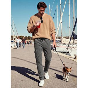 Jean Cargo Homme FOXA en Denim Extensible, Taille Élastique avec Cordon de Serrage, Coupe Décontractée, Vêtement Décontracté, Coton Mi-Lourd Respirant - Product Image 4