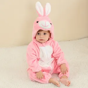 मिचली हॉट सेलिंग हुड वाले पशु कॉस्प्ले खरगोश के कपड़े आरामदायक और गर्म शिशु जंपसूट बेबी बॉयज़ रोम्पर