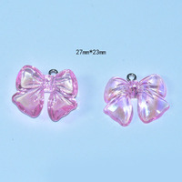 Lot de pendentifs en résine DIY pour modèles de nœuds, peints à la main, breloques colorées, décorations pour nœuds de cheveux, pour bijoux et la Saint-Valentin