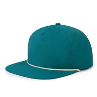 Gorra de Béisbol de Alta Calidad, 5 Paneles, Visera Plana, Sin Estructura, con Logotipo Bordado Personalizado, 100% Algodón, Color Dorado
