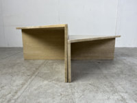 Nouvel ensemble de tables consoles, série Travertin Inorganique, design industriel, réglable, beige, meubles de salon pour cuisine et salle à manger